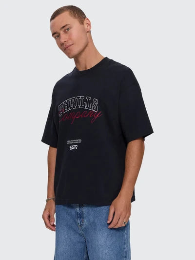 THRILLS - Spiraling Box Crop Tee - WASHED BLACK