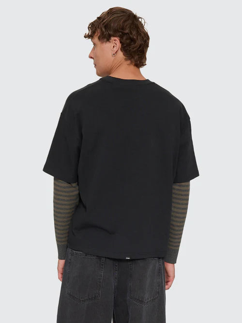 THRILLS - What We Believe Layer Oversize Box Crop Long Sleeve Tee - Faded Black