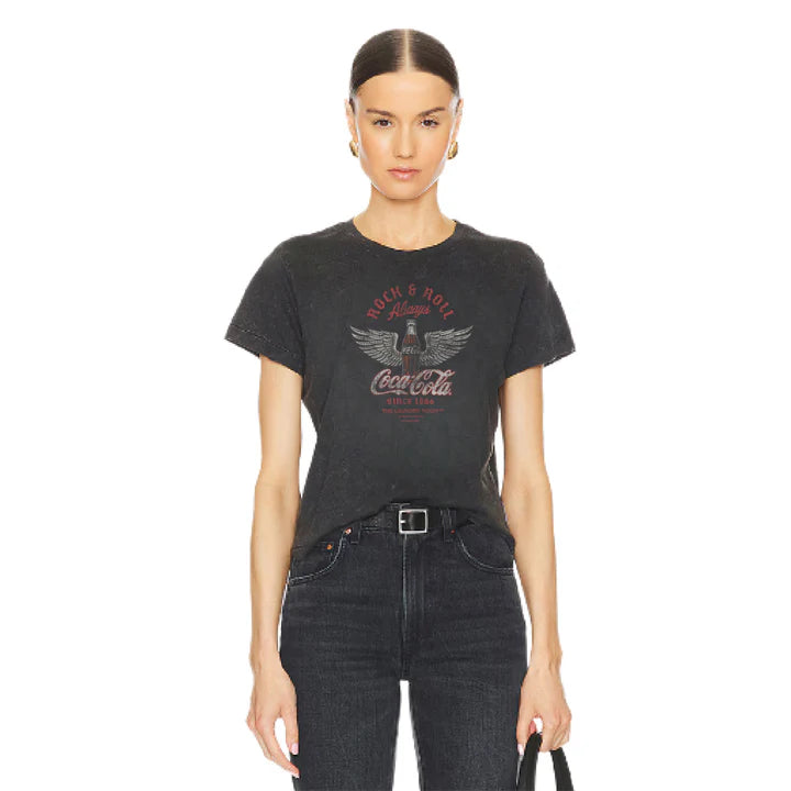 COCO COLA ROCK 7 ROLL PERFECT TEE - BLACK SNOW
