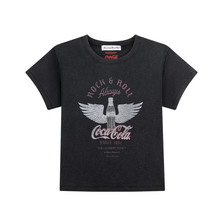 COCO COLA ROCK 7 ROLL PERFECT TEE - BLACK SNOW