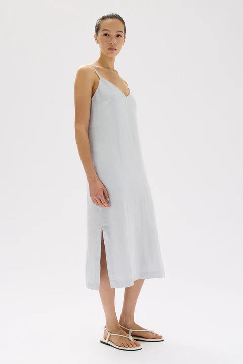 ASSEMBLY LABEL - Vallory Linen Slip Dress - Blue Haze Revival Yamba ASSEMBLY LABEL - Vallory Linen Slip Dress - Blue Haze Revival Yamba