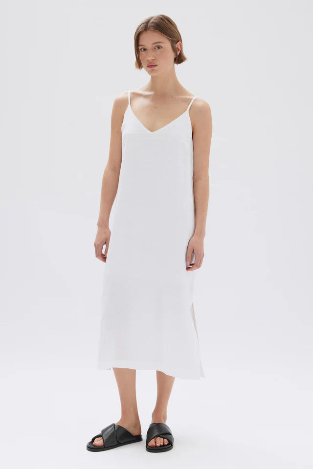 ASSEMBLY LABEL - Vallory Linen Slip Dress - WHITE