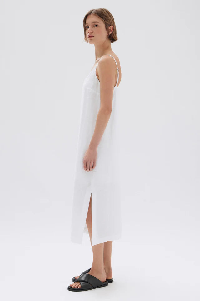 ASSEMBLY LABEL - Vallory Linen Slip Dress - WHITE