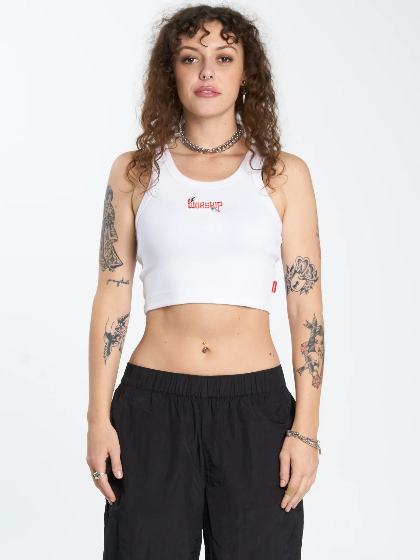 WORSHIP - Purgatory Crop Sport Tank - White