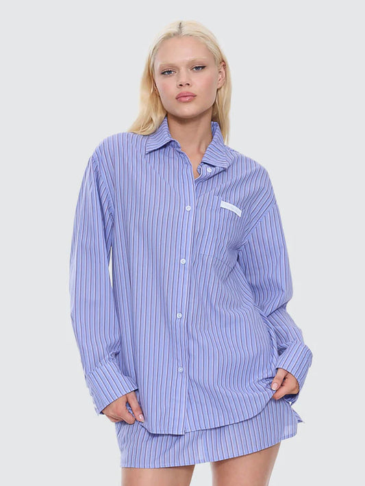 WORSHIP - Coed Oversized Long Sleeve Shirt - Purple Haze