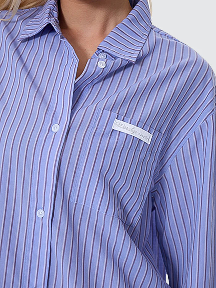 WORSHIP - Coed Oversized Long Sleeve Shirt - Purple Haze