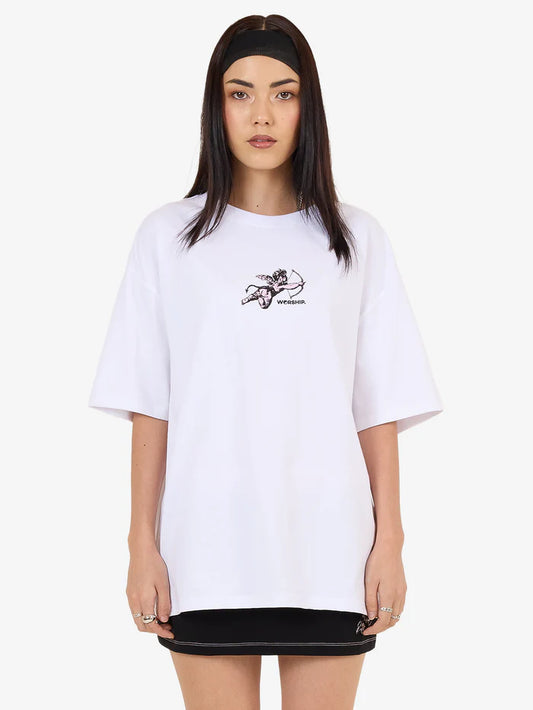 WORSHIP - Cherub Relaxed Fit Tee - WHITE
