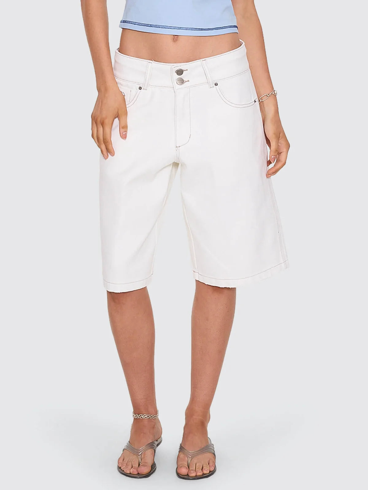 WORSHIP - 00'S Big Baggy Short - MILK WHITE