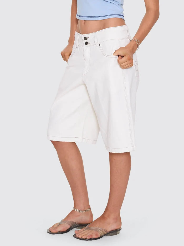 WORSHIP - 00'S Big Baggy Short - MILK WHITE