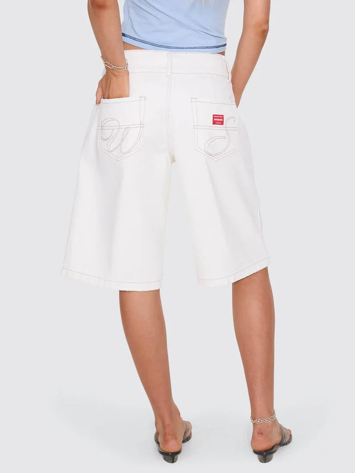 WORSHIP - 00'S Big Baggy Short - MILK WHITE