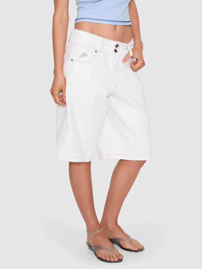 WORSHIP - 00'S Big Baggy Short - MILK WHITE