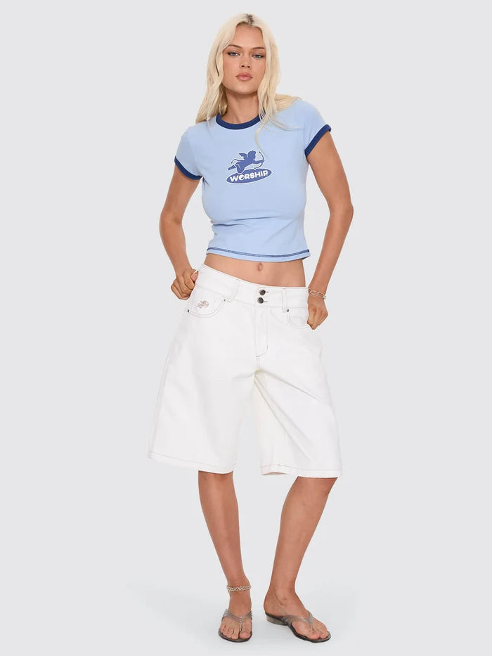 WORSHIP - 00'S Big Baggy Short - MILK WHITE