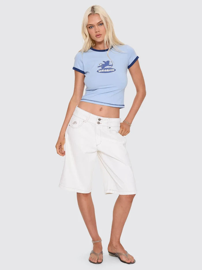 WORSHIP - 00'S Big Baggy Short - MILK WHITE