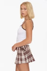 WORSHIP - Unlocked Pleat Mini Skort - Chocolate