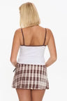 WORSHIP - Unlocked Pleat Mini Skort - Chocolate