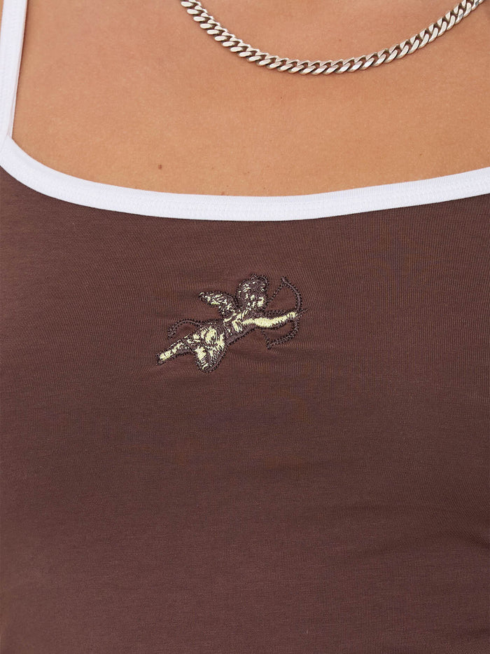 WORSHIP - Cherub 00's Singlet - Dark Choc