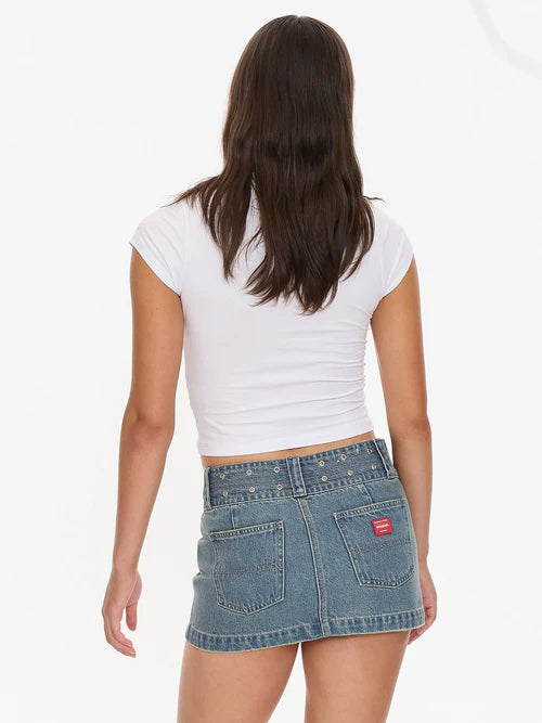 WORSHIP - Thorny Cap Sleeve Tee - White