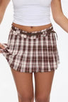 WORSHIP - Unlocked Pleat Mini Skort - Chocolate
