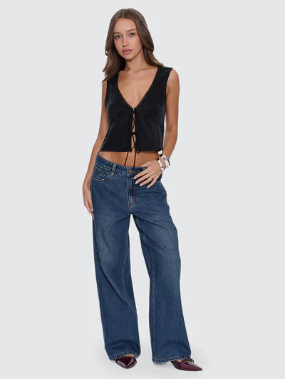 THRILLS - Saige Tie Front Top - Black