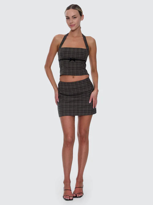 THRILLS - Devyn Check Mini Skirt - Tarmac