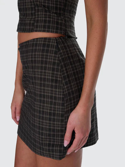 THRILLS - Devyn Check Mini Skirt - Tarmac