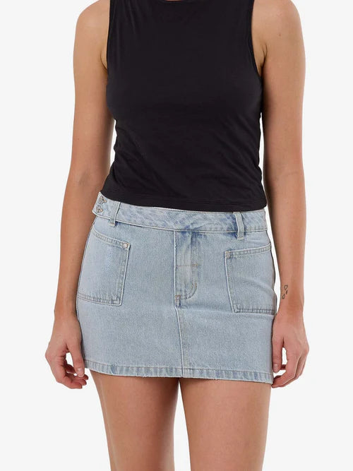 THRILLS - Wyatt Y2K Mid Rise Mini Skirt - Serenity Blue