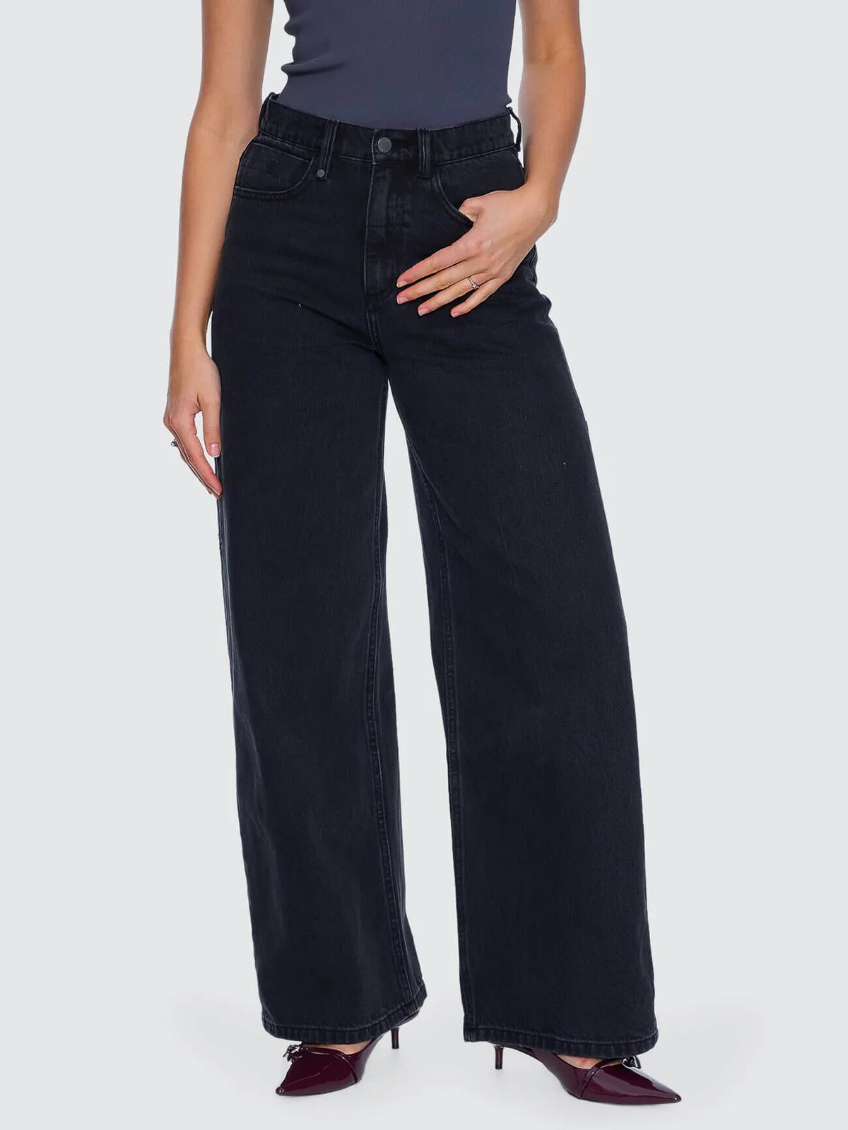 THRILLS - Hunter High Rise Wide Jean - Aged Black