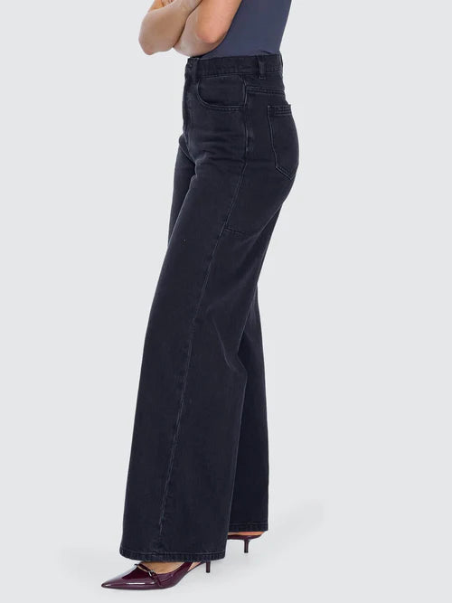 THRILLS - Hunter High Rise Wide Jean - Aged Black