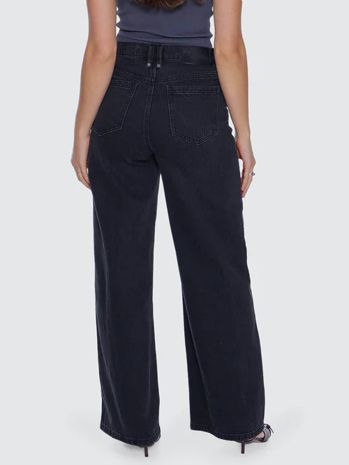THRILLS - Hunter High Rise Wide Jean - Aged Black