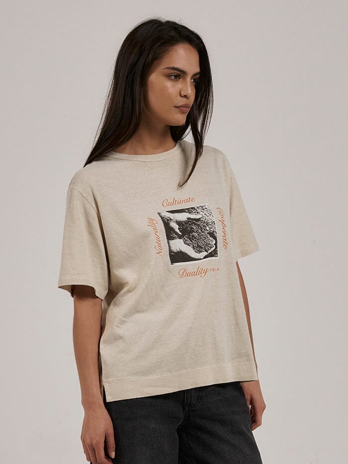 THRILLS - Cultivate Hemp Box Tee - CASHEW