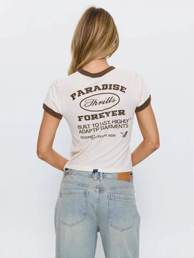 THRILLS - Last Stop Ringer Boy Tee - HERITAGE WHITE