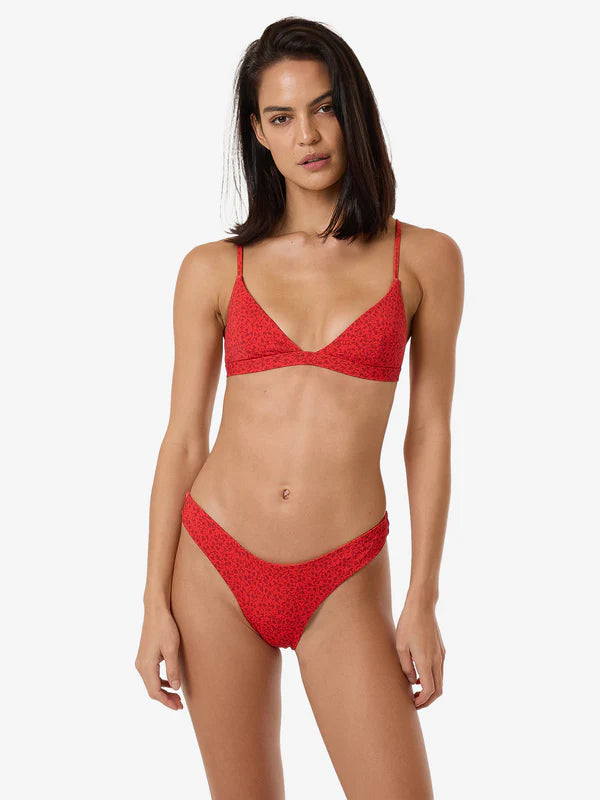 THRILLS - Zinnia Fixed Triangle Bikini Top - FLAME RED