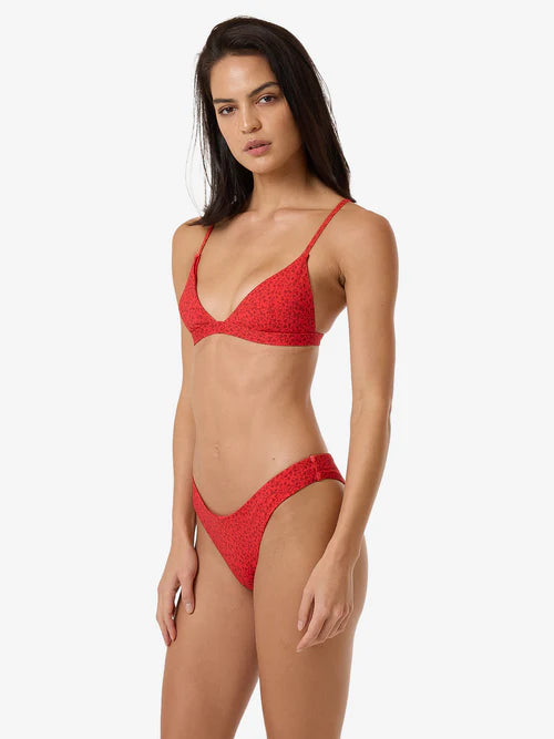 THRILLS - Zinnia Fixed Triangle Bikini Top - FLAME RED