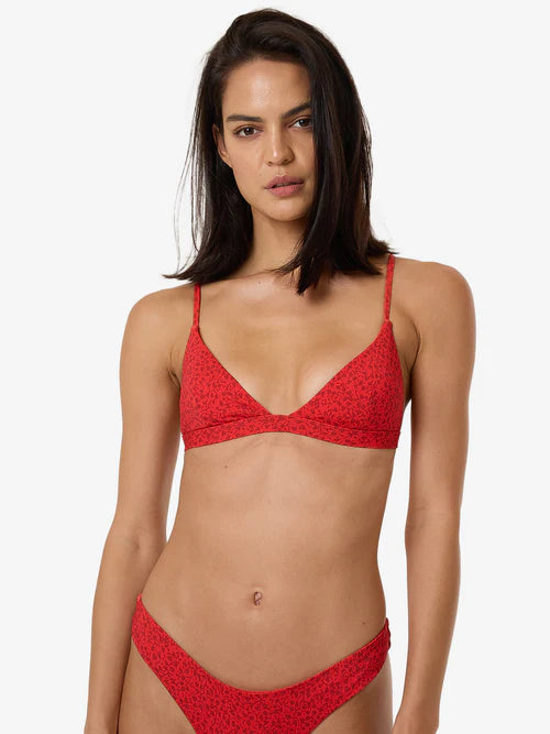 THRILLS - Zinnia Fixed Triangle Bikini Top - FLAME RED