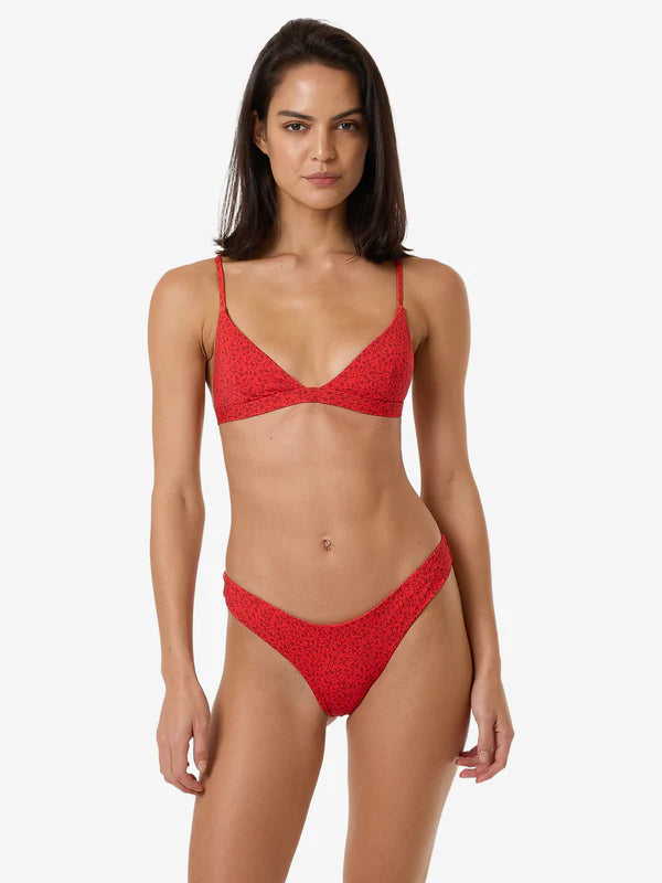 THRILLS - Zinnia Fixed Triangle Bikini Top - FLAME RED