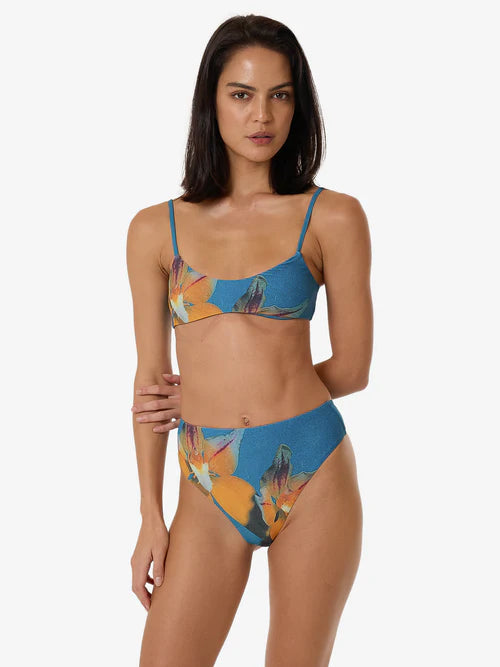 THRILLS - FLOWER SOCIETY CROP BIKINI TOP - STELLA BLUE