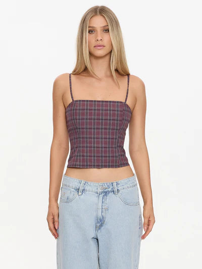 THRILLS - Almighty Check Top - Vintage Mauve