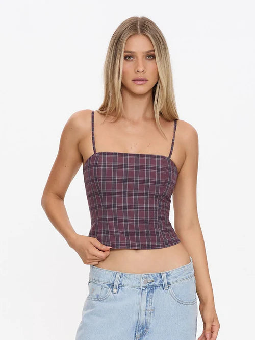 THRILLS - Almighty Check Top - Vintage Mauve