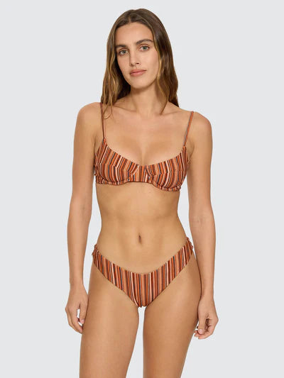 THRILLS - Aftersun Stripe Underwire Bikini Top - Burnt Orange
