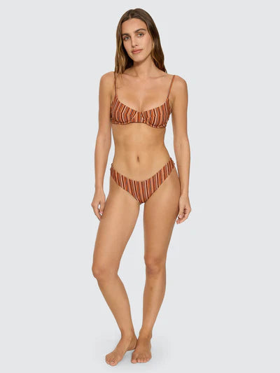 THRILLS - Aftersun Stripe Underwire Bikini Top - Burnt Orange