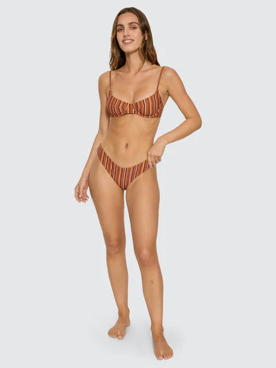 THRILLS - Aftersun Stripe Underwire Bikini Top - Burnt Orange
