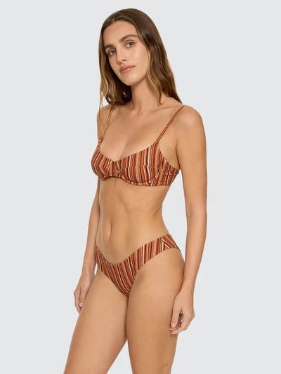 THRILLS - Aftersun Stripe Underwire Bikini Top - Burnt Orange