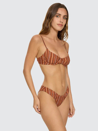 THRILLS - Aftersun Stripe Underwire Bikini Top - Burnt Orange