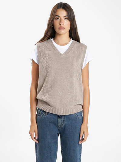 THRILLS - Imperial Jacquard Knit Vest - Sand