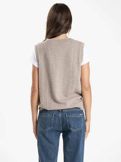 THRILLS - Imperial Jacquard Knit Vest - Sand