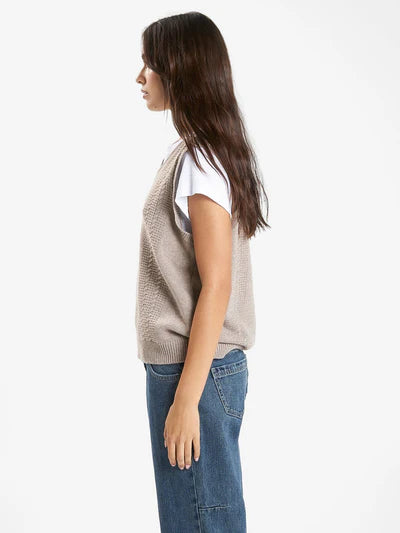 THRILLS - Imperial Jacquard Knit Vest - Sand