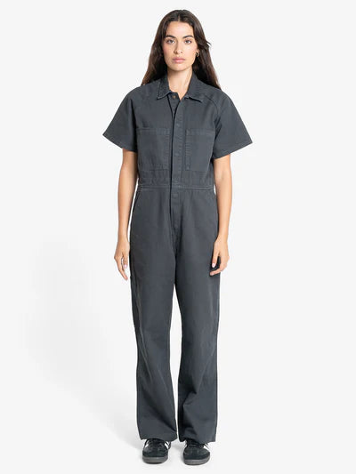 THRILLS - Carpenter Short Sleeve Coverall - DARK CHARCOAL