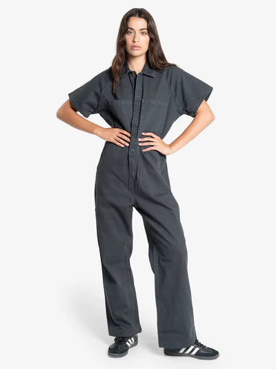 THRILLS - Carpenter Short Sleeve Coverall - DARK CHARCOAL