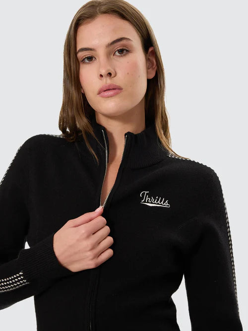 THRILLS - Final Call Zip Knit Sweater - Black