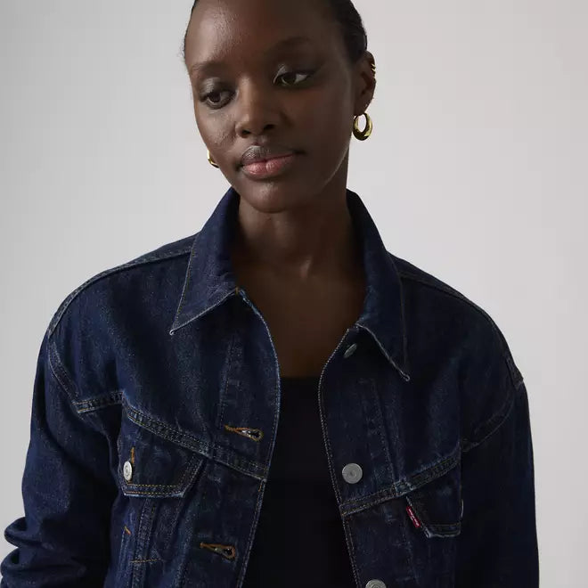 LEVIS - Shrunken 90s Trucker Jacket - Remember Together - Dark Wash